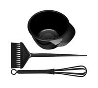 INOOMP Kit Completo de Cepillo para Teñir, Tazón Mezclador y Varilla para Mezclar, Herramientas Prácticas para Teñido en Casa o Salón, Juego de 3 Piezas Negras Reutilizable