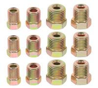INOOMP Kit de 12 conectores de manguera de freno de aire, conector de tubo de latón, adaptador de compresión de línea de freno de coche, conexión rápida, surtido de uniones de latón para