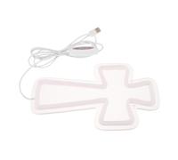 INOOMP Letrero de Neón LED Crucifijo de Jesús en Acrílico Blanco, Iluminación y Fácil Instalación para Decoración de Pared en Eventos Religiosos y Pascua