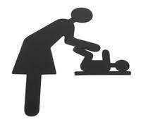 INOOMP Letrero Indicador para Estación de Cambio de Pañales Ñiño, Señal de Baño en Acero Inoxidable Negro, Señalización para Baños de Negocios y Uso Infantil, Fácil Instalación, Diseño