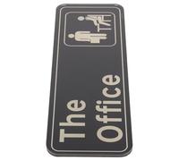 INOOMP Letrero para Puerta de Oficina Autoadhesivo, Material Suave y Papel, Color Negro, Señal de Advertencia Práctica para Hospitales, Hoteles y Edificios Públicos, Diseño