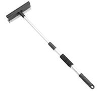 INOOMP Limpiacristales Extensible Doble Cara Mango Telescópico de Acero Inoxidable Escobilla de Goma para Parabrisas Espejos y Ventanas de Coche Herramienta Profesional para Limpieza