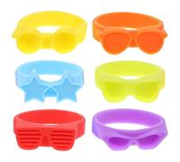 INOOMP Marcadores de Bebidas de Silicona Reutilizables para Botellas y Copas, 6 Piezas, Amuletos Decorativos para Vino, Cerveza y Cócteles en Fiestas y Eventos Sociales