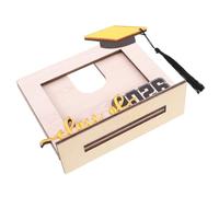 INOOMP Marco de Fotos Decorativo de Graduación Marco de Fotos de Recuerdo de Graduación de Madera 20,00x15,00x5,40cm Beige Base Estable Esquinas Lisas Protección contra Arañazos