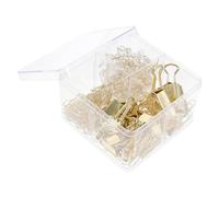 INOOMP Material de papelería con clips metálicos y chinchetas transparentes, set creativo para organización en escritorio de oficina y estudio