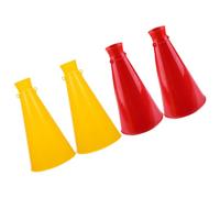 INOOMP Megáfonos y Amplificación de Sonido de Plástico Pack de 4 Diseño Ergonómico para Animar Partidos Deportivos y Fiestas Escolares