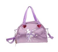 INOOMP Mochila De Ballet para Niñas Mochila De Baile Ligera Multifuncional para Danza Diseño De Corazón y Estampado De Danzante Púrpura Bolsa Grande para Zapatillas y Ropa De Danza