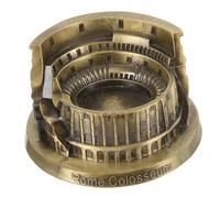 INOOMP Modelo de Arquitectura Europea Coliseo Romano de Metal, Escultura Realista Decoración Escritorio, Adorno de Mesa para Sala y Oficina, Artesanía Antigua para Hogar y Fiesta