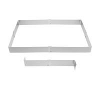 INOOMP Molde Rectangular Ajustable Ligero y Extensible de Acero Inoxidable para Hornear Tartas y Mousse Adecuado para Repostería Profesional y Casera