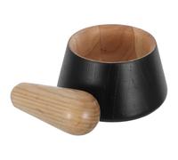 INOOMP Mortero de Madera Manual para Triturar Ajo y Jengibre, Diseño Cilíndrico, Silencioso E Higiénico, Adecuado para Ensaladas y Salteados, 1 Set