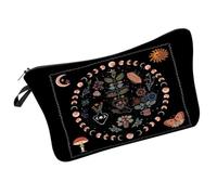 INOOMP Neceser de Mujer Diseño de Flores y Ciclo Lunar, Portátil Gran Capacidad, Adecuado para Viaje y Uso Diario