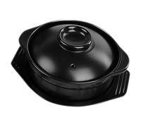 INOOMP Olla de Barro China Doble Asa 600ml de Cerámica para Cocinar con Tapa y Bandeja Gran Capacidad para Sopa y Guisos en Cocina Casera
