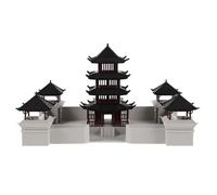 INOOMP Pabellón Antiguo en Miniatura - Adorno de jardín Chino, Accesorios para Acuario de Peces de Exterior - Escultura de Modelo arquitectónico asiático para Acuario