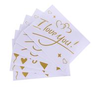 INOOMP Pegatinas Autoadhesivas de Pared Diseño Exquisito para Boda y San Valentín, 6 Piezas Doradas de Pvc Removibles sin Dejar Marcas, Decoración DIY para Globos y Varios estilos