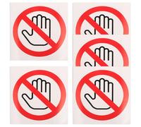 INOOMP Pegatinas de Advertencia de Seguridad No Tocar, Autoadhesivas, Diámetro 100 Mm, 5 Unidades, Calcomanías Resistentes para Máquinas, Señales Industriales para Prevención