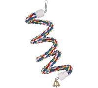 INOOMP Percha Espiral de Algodón para Pájaros, Columpio Colorido para Ejercicio y Juego, Accesorio de Jaula para Periquitos, Cacatúas y Agapornis