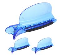 INOOMP Pinzas para Separar el Cabello en Salones de Belleza, Plástico Azul, Agarre Firme Deslizamientos, 3 Piezas para Aplicaciones de Extensiones y Mechas