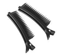 INOOMP Pinzas Pelo Negras Abs, Portátiles y Firmes, Pack de 2 Unidades para Cortar y Seccionar Cabello en Casa o Viajando