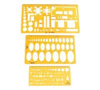 INOOMP Plantilla de Dibujo Geométrico para Diseño y Electricista, Regla de Plástico Naranja Alta Transparencia y Excelente Flexibilidad para Oficina y Escuela