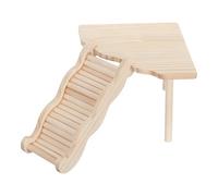 INOOMP Plataforma para Mascotas Pequeñas de Madera con Escalera y Rampa para Hámsters y Ratas, Fácil de Montar y Optimiza el Espacio en Dormitorio o Sala