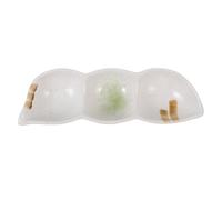 INOOMP Plato de Cerámica con Diseño de Triple Compartimento para Aperitivos Práctico para Salsas y Frutas, Adecuado para Combinar Vajillas de Colores Alegres Reutilizable