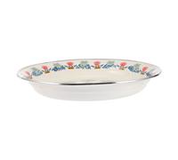 INOOMP Plato Esmaltado Blanco de 30 Cm Patrón Vintage y Estilo Chino, Plato para Almacenar Alimentos Fácil de Usar Fina Elaboración, Adecuado para Bar