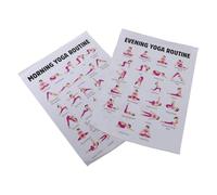 INOOMP Póster de Yoga en Lienzo 2piezas Instrucciones Visuales para Principiantes y Avanzados, Fácil de Colgar, Adecuado para Casa y Aula de Yoga
