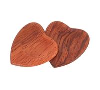 INOOMP Púas De Guitarra De Madera De Tilo En Forma De Corazón, 2 Piezas, Tamaño Pequeño, Ligeras y Lisas, Para Guitarra Folk y Eléctrica, Accesorio Compacto Para Músicos y Principiantes