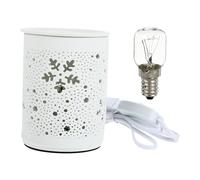 INOOMP Quemador De Aromaterapia Eléctrico Hogar Diseño Enchufable, Calentador De Cera Cerámico Redondo, Luz Nocturna Cálida para Ambiente Relajante, Compatible Aceite Esencial