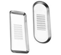 INOOMP Rallador de Ajo y Jengibre de Acero Inoxidable, 2 Piezas Diseño Cuadrado y Ovalado, Herramienta para Rallar Verduras y Queso, Utensilio de Cocina para Uso Doméstico y Profesional