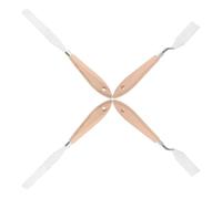 INOOMP Raspadores y Espátulas de Acero Inoxidable Mango de Madera para Mezclar Colores en Óleo y Acuarela, Set de 4 Piezas para Artistas Profesionales y Estudiantes de Arte