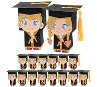 INOOMP Recuerdos y Almacenamiento de Dulces de Graduación Caja de Dulces Creativa en Forma de Gorro Doctoral, 20 Piezas de Papel para Suministros para Fiesta de Graduación