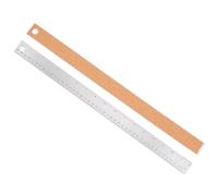 INOOMP Regla de Medición 2 Piezas Respaldo de Corcho y Diseño Orificio para Colgar de Acero Inoxidable y Madera Adecuado para Decoracion Colegio y Uso en Dibujo y Enseñanza