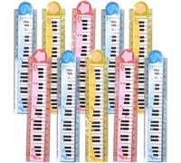INOOMP Regla Plegable 30 Cm Diseño de Piano, Regla Multifunción Escolar Portátil en Plástico Duradero, Paquete de 10 Unidades Colores Aleatorios, Adecuado para Color Aleatorio