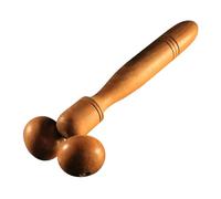 INOOMP Rodillo de Masaje de Madera 2 Ruedas, Bastón Manual para Masaje Corporal Completo, Relajante para Cabeza, Cuello y Espalda, Adecuado para Bienestar y Alivio Muscular