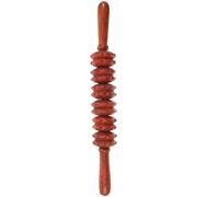 INOOMP Rodillo Masajeador de Madera de Palisandro Seis Ruedas Dentadas, Masajeador Manual para Espalda y Abdomen, Herramienta de Masaje Portátil para Relajación Muscular