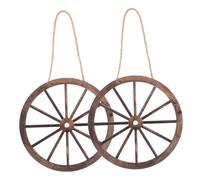 INOOMP Ruedas De Carreta Decorativas De Madera 20 Cm Para Colgar Pared, Decoración Rústica Del Oeste Para Hogar, Dormitorio y Jardín, Estilo Vintage Artesanal Pequeño y Natural