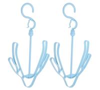 INOOMP Secador de Zapatos Plástico Azul, 2 Piezas, Zapatero Multifuncional Resistente al Viento Doble Canal para Secado y Almacenamiento en Hogar