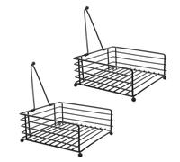 INOOMP Servilletero para Mesa de Comedor de Hierro Negro, Diseño Geométrico Cuadrado, 2 Piezas, Mantenimiento Fácil y Ahorro de Espacio, Estilo Nórdico Moderno