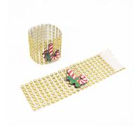 INOOMP Servilleteros de Mesa Navideños Dorados de Plástico, 9 Piezas Diseños Elegantes y Ligeros para Decoración de Cena de Navidad Color Aleatorio