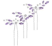 INOOMP Set de 3 Horquillas de Gemas de Imitación para Novia, Accesorios de Cabello para Mujer en Aleación de Zinc, Ligeras y Resistentes para Fiestas y Bodas