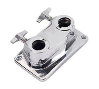 INOOMP Soporte de Montaje para Batería Doble Orificio Abrazadera de Base Metálica Resistente Wc80 Accesorio Ligero y Duradero para Percusión Compatible Tom y Rack