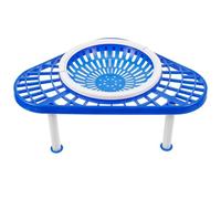 INOOMP Soporte para Nido de Aves Marco Triangular de Plástico Azul | Instalación Fácil, Fondo Liso y Diseño Ligero, para Cuenco de Incubación y Jaula de Aves