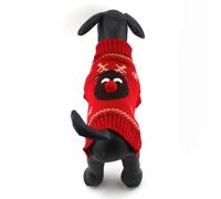 INOOMP Suéter sin Botones ni Cremalleras Navideño en Color Rojo Diseño de Ciervo, Tejido en Fibras Acrílicas Que Mantiene Caliente para Perros Grandes y Pequeños Adecuado para Fiestas