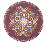 INOOMP Tapete para Cuenco Sonoro Meditación Mandala Grande Marrón, Almohadilla Redonda Bordada para Cuencos, Soporte Antideslizante para Terapia de Sonido Budista, Uso en Hogar