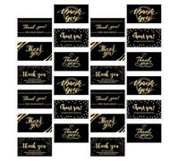 INOOMP Tarjetas de Agradecimiento Comerciales Negras 300 Piezas Mini Tamaño Papel Grueso para Notas de Apoyo y Agradecimiento