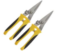 INOOMP Tijeras de Hojalatero 2 Piezas Cabeza Recta, Cortador de Acero Resorte, Tijeras de Metal Industrial para Construcción y Techos, Herramienta Manual de Corte Precisa y Segura