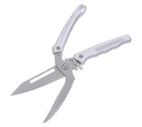 INOOMP Tijeras para Marisco y Carne de Acero Inoxidable Hojas Dentadas y Diseño de Resorte Ergonómico para Uso Diario Cocina