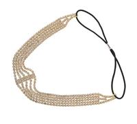 INOOMP Tocado de Novia Elegante Gemas de Imitación, Diadema de Aleación Dorada Brillante para Boda y Compromiso, Accesorio Clásico para Mujer y Niña