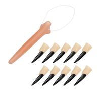 INOOMP Uñas Postizas para Halloween Negro de Goma, 11 Piezas Reutilizables Forma Terrorífica para Fiesta y Noche de Halloween